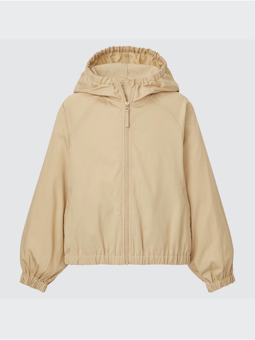 Uniqlo Kids Hooded Relaxed Parka in Beige